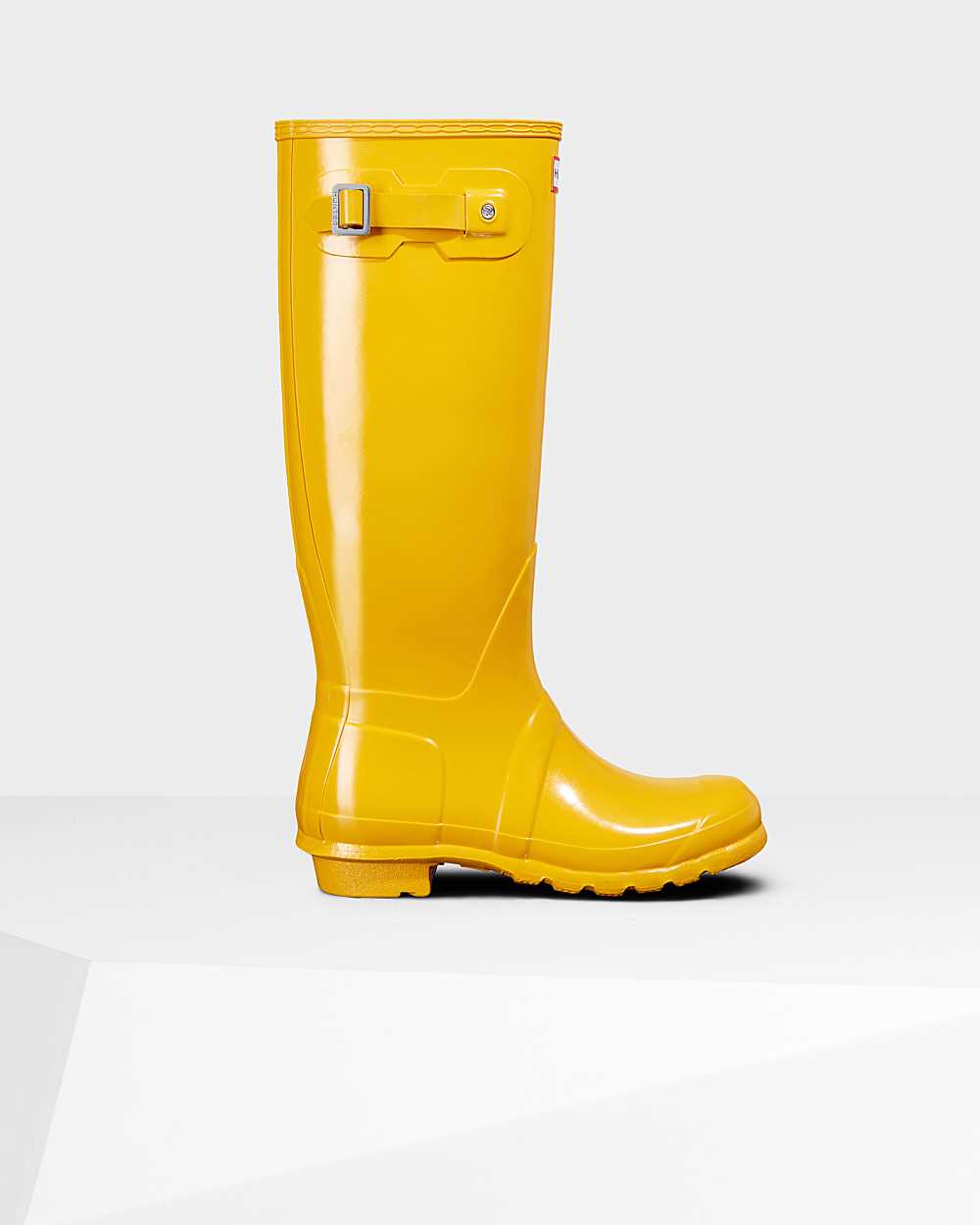 Botas De Agua Mujer - Hunter Original Tall Gloss Amarillo - BPELOZ-920 - Amarillo